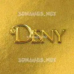 disny in All Gold style - 3D name wallpaper
