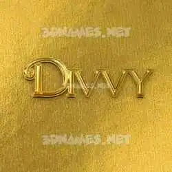 divvy in All Gold style - 3D name wallpaper