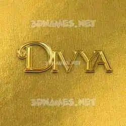 divya in All Gold style - 3D name wallpaper
