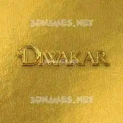 diwakar in All Gold style - 3D name wallpaper