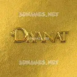 diyanat in All Gold style - 3D name wallpaper