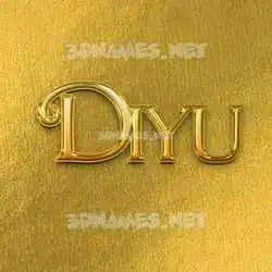 diyu in All Gold style - 3D name wallpaper