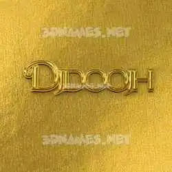 djdoojh in All Gold style - 3D name wallpaper