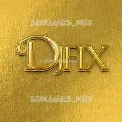 djfix in All Gold style - 3D name wallpaper