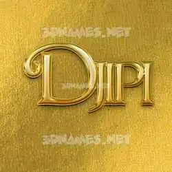 djipi in All Gold style - 3D name wallpaper