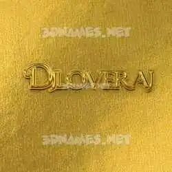 djloveraj in All Gold style - 3D name wallpaper