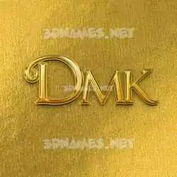 dmk in All Gold style - 3D name wallpaper
