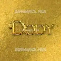 dody in All Gold style - 3D name wallpaper