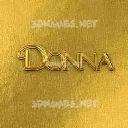 donna in All Gold style - 3D name wallpaper
