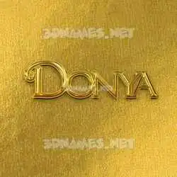 donya in All Gold style - 3D name wallpaper