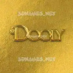 dooly in All Gold style - 3D name wallpaper