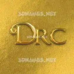 drc in All Gold style - 3D name wallpaper