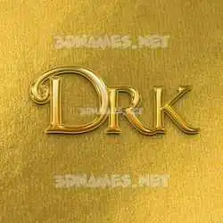 drk in All Gold style - 3D name wallpaper