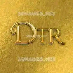 dtr in All Gold style - 3D name wallpaper