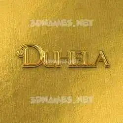 duhela in All Gold style - 3D name wallpaper