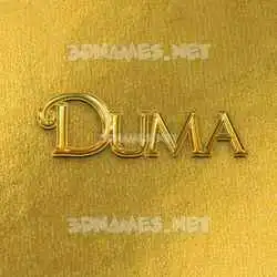 duma in All Gold style - 3D name wallpaper