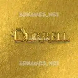 durrell in All Gold style - 3D name wallpaper