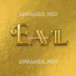 eavil in All Gold style - 3D name wallpaper