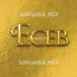 eceb in All Gold style - 3D name wallpaper