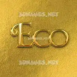 eco in All Gold style - 3D name wallpaper