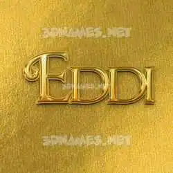 eddi in All Gold style - 3D name wallpaper