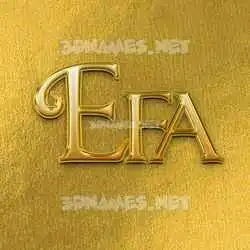 efa in All Gold style - 3D name wallpaper