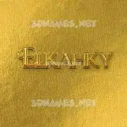 elkahky in All Gold style - 3D name wallpaper