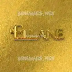ellane in All Gold style - 3D name wallpaper