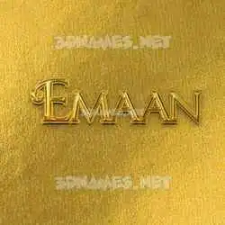 emaan in All Gold style - 3D name wallpaper