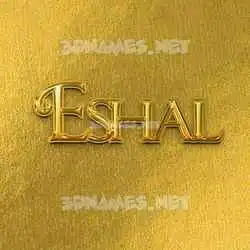 eshal in All Gold style - 3D name wallpaper