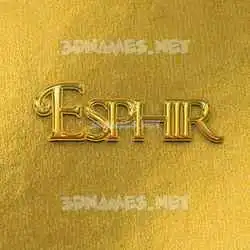 esphir in All Gold style - 3D name wallpaper