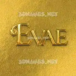 evae in All Gold style - 3D name wallpaper