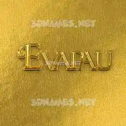 evapau in All Gold style - 3D name wallpaper