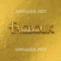 facbouk in All Gold style - 3D name wallpaper