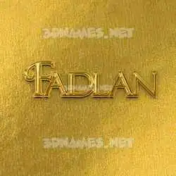 fadlan in All Gold style - 3D name wallpaper