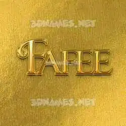 fafee in All Gold style - 3D name wallpaper