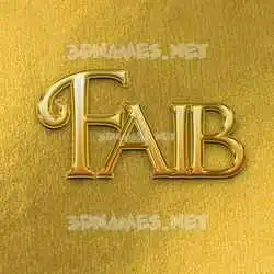 faib in All Gold style - 3D name wallpaper