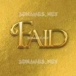 faid in All Gold style - 3D name wallpaper