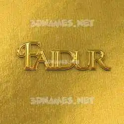 faidur in All Gold style - 3D name wallpaper