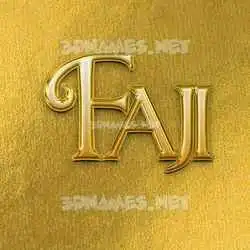 faji in All Gold style - 3D name wallpaper