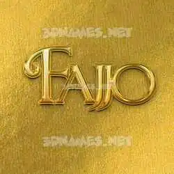 fajjo in All Gold style - 3D name wallpaper