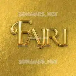 fajri in All Gold style - 3D name wallpaper