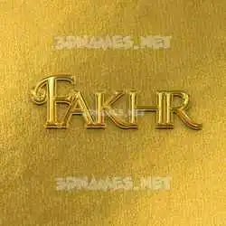 fakhr in All Gold style - 3D name wallpaper