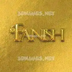 fanish in All Gold style - 3D name wallpaper