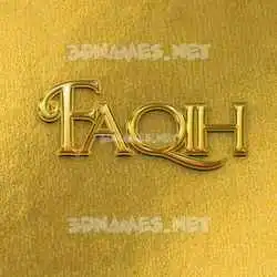 faqih in All Gold style - 3D name wallpaper