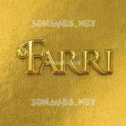 farri in All Gold style - 3D name wallpaper