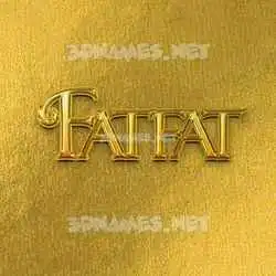 fatfat in All Gold style - 3D name wallpaper
