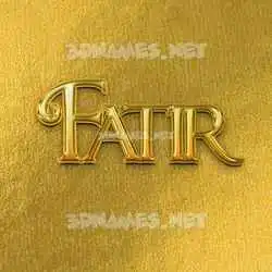fatir in All Gold style - 3D name wallpaper