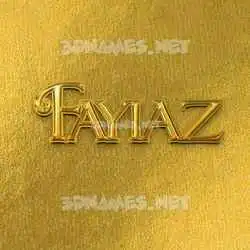 fayiaz in All Gold style - 3D name wallpaper
