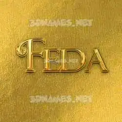 feda in All Gold style - 3D name wallpaper